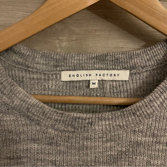 English Factory gray sweater dress with front tie - Picture 3 of 5